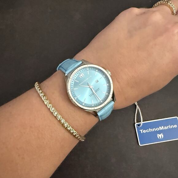 TechnoMarine MoonSun Women\'s Watch - 36mm, Light Blue (TM-822042)-NEW IN BOX main image 10